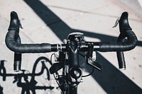 Free handlebars and gears of a black bike image, public domain vehicle CC0 photo.