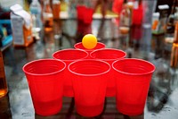Free beer pong image, public domain alcohol drink CC0 photo.