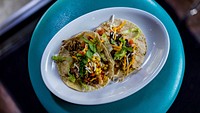 Two soft shelled tacos, free public domain CC0 photo.