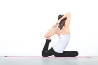 Free woman doing yoga pose photo, public domain sport CC0 image.