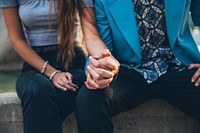 Free couple holding hand image, public domain CC0.