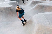 Free person rides skateboard photo, public domain sport CC0 image.