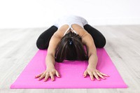 Free woman doing yoga pose photo, public domain sport CC0 image.