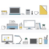 Vector of office supplies