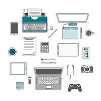 Vector of office supplies