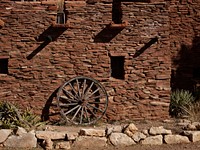 The 1905 Hopi House, built to resemble a Hopi Tribe pueblo, at Grand Canyon National Park, which protects a steep-sided and winding gorge carved by the Colorado River across northern in Arizona.