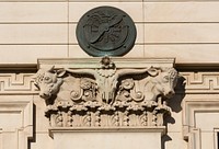 Exterior detail of a longhorn on the massive 1933 U.S. Post Office in Fort Worth, Texas. Original image from <a href="https://www.rawpixel.com/search/carol%20m.%20highsmith?sort=curated&amp;page=1">Carol M. Highsmith</a>&rsquo;s America, Library of Congress collection. Digitally enhanced by rawpixel.