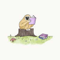 Monkey reading from a book