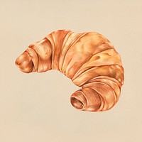 Freshly baked croissant hand-drawn illustration