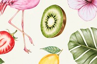 Hand drawn tropical fruits illustration
