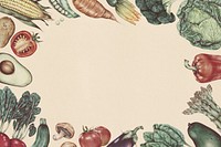 Hand drawn vegetables frame illustration