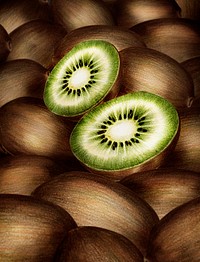 Hand drawn kiwi patterned background illustration