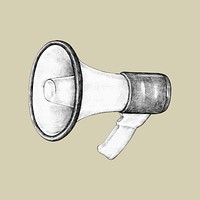 Hand-drawn megaphone illustration