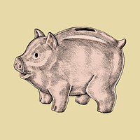 Hand-drawn piggy bank illustration