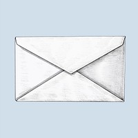 Hand-drawn white envelope illustration