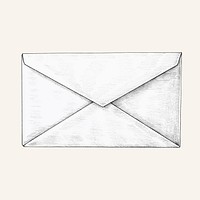 Hand-drawn white envelope illustration