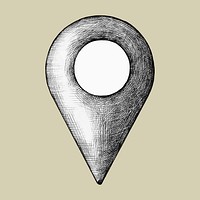 Hand-drawn location pin illustration