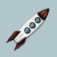 Hand-drawn rocket illustration