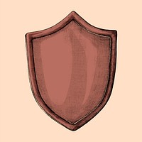 Hand-drawn red shield illustration