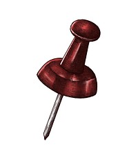 Hand-drawn red pushpin illustration