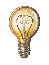Hand-drawn bright light bulb illustration