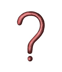 Hand-drawn red question mark illustration
