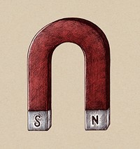 Hand-drawn horseshoe magnet illustration