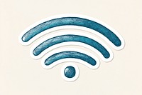 Wifi symbol cartoon sticker blue
