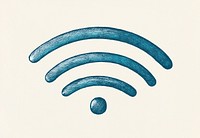 Hand-drawn blue wireless internet illustration