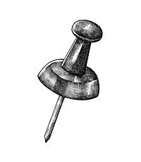 Hand-drawn pushpin illustration
