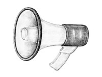 Hand-drawn megaphone illustration