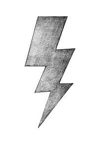Hand-drawn gray lightning illustratrion