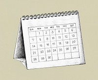 Hand-drawn desk calendar illustration