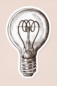 Light bulb vintage cartoon social sticker