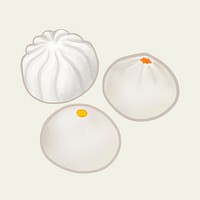 Three Chinese steamed buns illustration