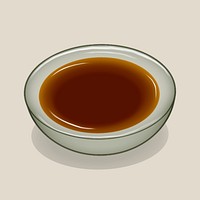 Dish with soy sauce illustration