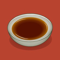 Dish with soy sauce illustration