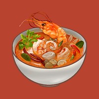 Tom Yum Kung soup illustration