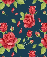 Hand drawn rose flower pattern