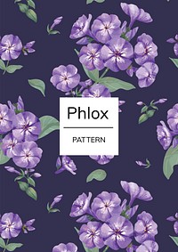 Hand drawn purple phlox pattern