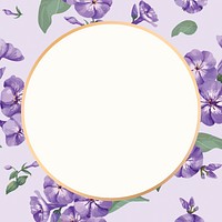 Gold round phlox flower frame design resource 
