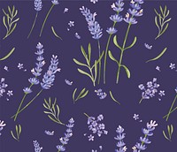 Hand drawn lavender flower pattern