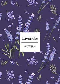 Hand drawn lavender flower pattern