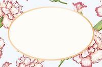 Gold oval carnation flower frame design resource