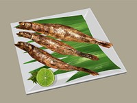 Charcoal-grilled Japanese Shishamo fish