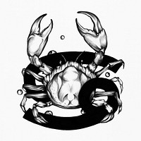 Hand drawn horoscope symbol of Cancer illustration