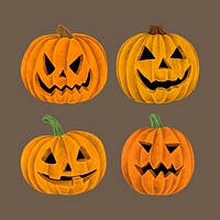 Hand drawn Halloween pumpkin jack-o&#39;-lantern