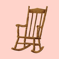 Hand drawn wooden rocking chair