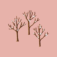 Snow covered trees in the winter illustration