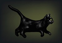 Illustration of a black cat icon vector for Halloween